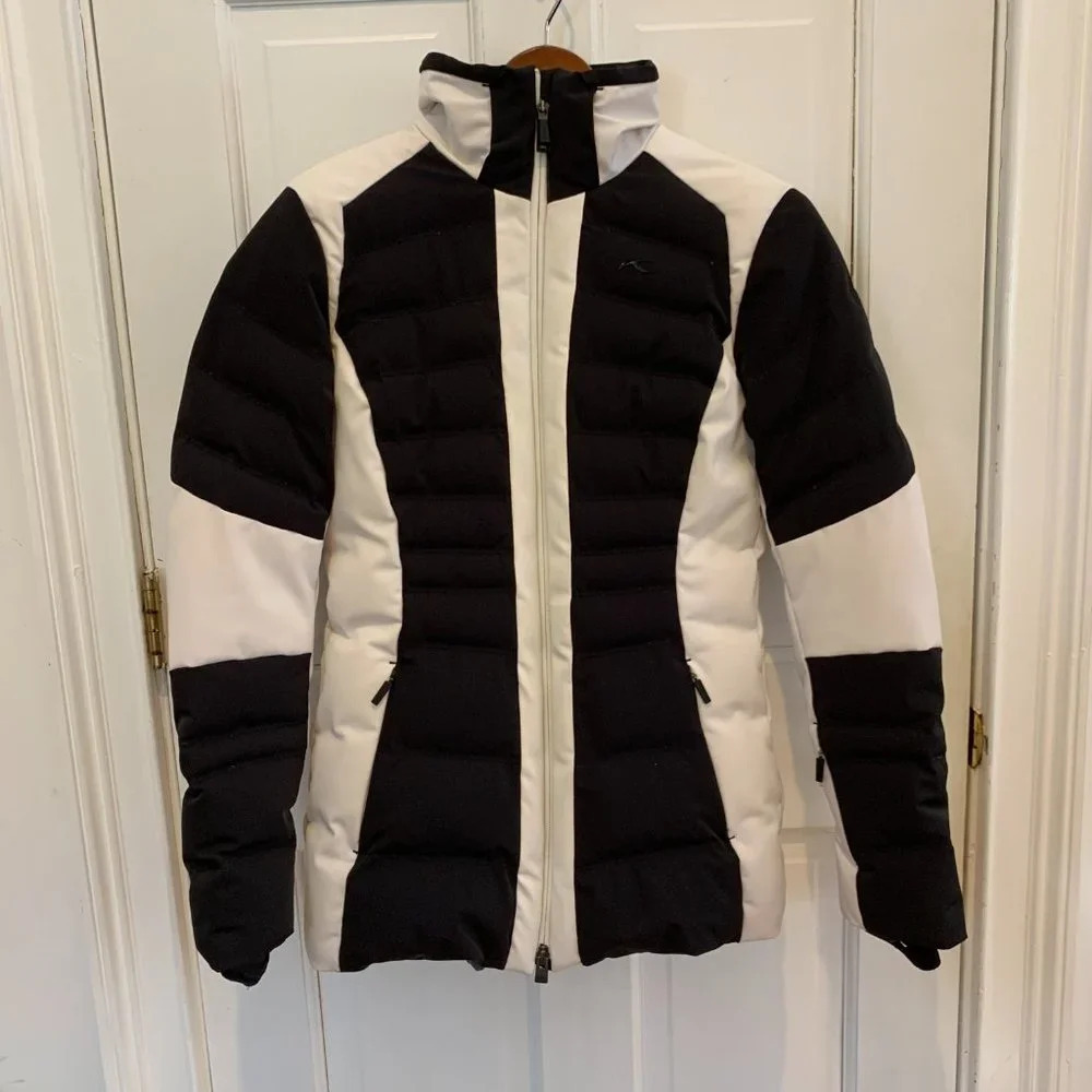KJUS Women's Duana Down Ski Jacket - 36 Small US - Black / White EUC!